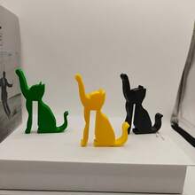 1个可爱绿色猫咪毛巾挂钩，创意升级版猫爪挂件，适用于浴室 - 彩色 - 查看 2