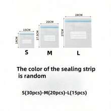 65 bolsas selladas para mantener los alimentos de la cocina frescos, bolsas herméticas transparentes para almacenar alimentos congelados en el refrigerador, organizador y almacenamiento de alimentos de cocina, adecuado para granos, frutas, verduras, carnes, frutas secas y bolsas de clasificación de aperitivos - Multicolor - Ver 13