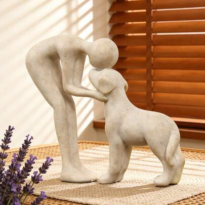 1 pieza Escultura decorativa de perro lindo, adecuada para oficina, sala de estar, dormitorio, hogar, regalo conmemorativo para amantes de las mascotas, decoración del hogar para sala de estar, dormitorio, estudio, fiesta de boda, ambiente festivo, Día de San Valentín, regalo de boda, mejor regalo festivo, decoración de estante de exhibición, decoración Rama, regalos de cumpleaños, regalos de graduación