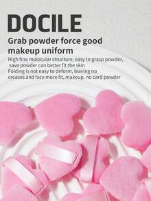 10/20/30/60pcs Packaging Mini Water Drop Shaped Cotton Powder Puffs, Made Of Ultra-Soft Velvet Material, Designed Specifically For Shaping Eyes And Eye Corners, Suitable For All Skin Types - Baby Pink - View 4