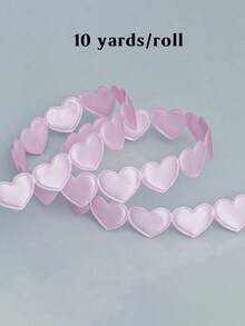 1Roll Polyester Love Ribbon, Lovely Heart Shape Embossed Webbing, 10yards Satin Lustre Ribbon For Flower Packaging Baking Gift Wedding Supplies - Multicolor - View 13