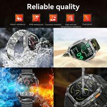 GUHUAVMI 1pc 2026 New Outdoor Sports Smart Watch For Men, 1400mAh Ultra-Large Battery Capacity, Dual-Color LED Flashlight, 2.01-Inch HD Full Touch Screen, Supports SOS Flashing Mode, Sound Alarm Mode, Bluetooth Calling, Voice Assistant, Reminder Function, IPX8 Waterproof, GPS Sports Tracking, 100+ Sports Modes, Health Monitoring Smart Watch Compatible With IPhone And Android - View 4
