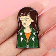 Cute Cartoon Girls Enamel Pins Funny Anime Figures Brooch Lapel Pin Badge On Backpack Clothing Accessories Fashion Jewelry Friends Gifts - Black - View 6