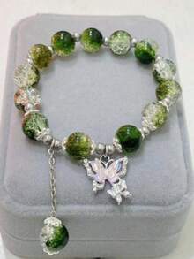 Delicate, Elegant And Sweet Butterfly Bracelet, Romantic And Flattering, Handmade Beaded Jewelry, Unique Gift For Her - Multicolor - View 3