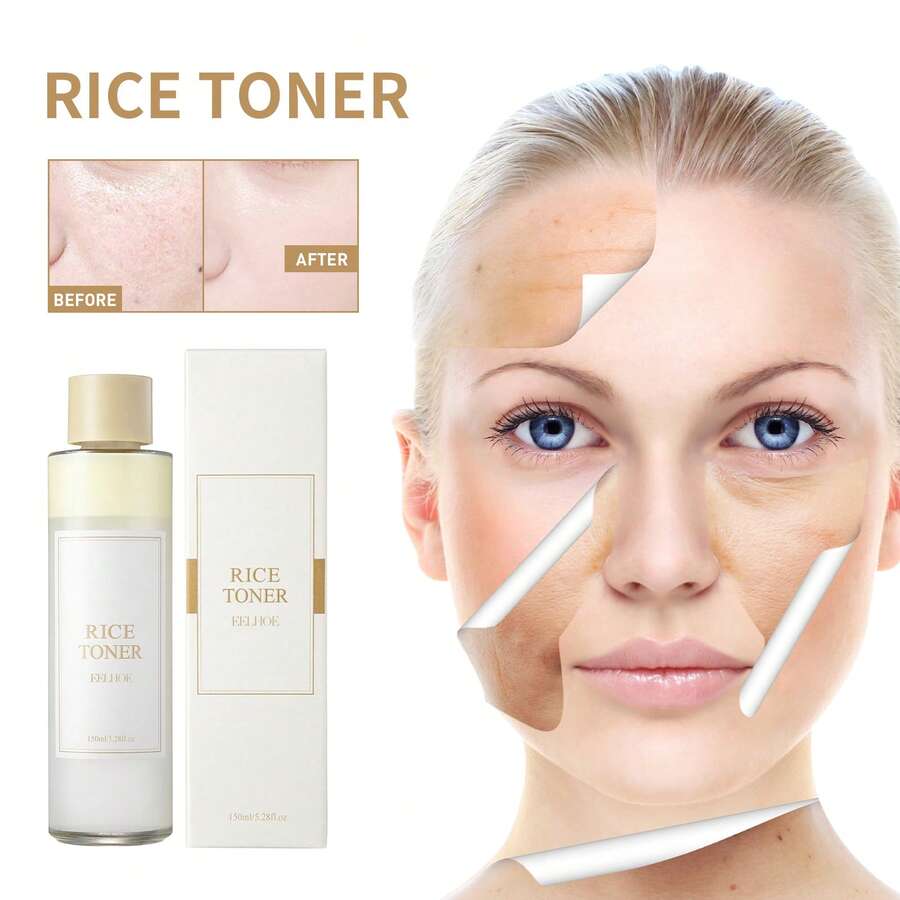 EELHOE Rice Toner Facial Skincare Moisturizing Smoothing Radiant Brightening Shrink Pores Refine Skin Texture Oil Control Sensitive Skin Care Toner - Rice - View 1