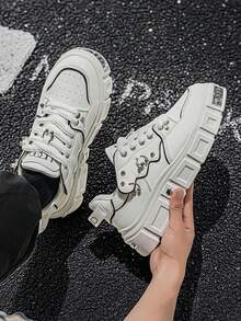 Zapatillas de running con amortiguación de cojín de aire, rebote y absorción de impactos para otoño/invierno. Calzado deportivo transpirable y resistente al desgaste, nuevos modelos para parejas - Blanco - Ver 6