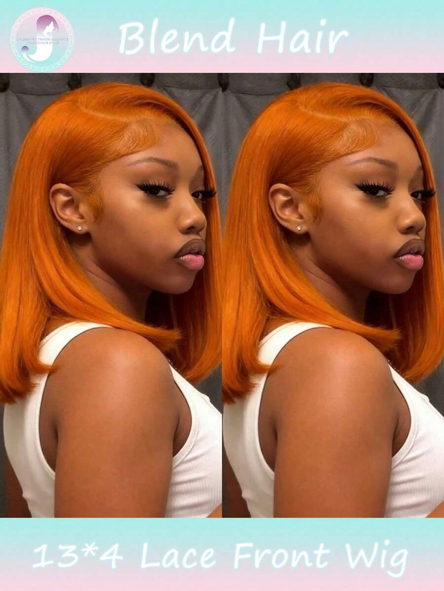 13x4 Glueless Straight Bob Wig Pre Cut Transparent Lace Front Human Blended Hair Wigs Pre Plucked Natural Hairline 180% Density Short Hair Wigs 6-16 Inch(Blended Wigs-A Mix Of Human Blended Hair And Synthetic)Wigs Human Blended Hair/Women's Human Blended Hair Wig/Human Blended Hair Lace Front Wigs/Wigs Glueless/Bleached Knots/Pre Plucked/Lace Wig/Upgrade Your Look/Confidence Boost/Perfect Gift