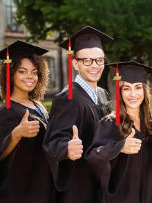 1pc Of 2026 Graduation Cap Ornament Featuring Tassels In Black, Red, Yellow, And Blue, Adorned With A Golden 2026 Pendant, Perfect For Decorating Graduation Caps And As A Gift For The Graduation Season - A - View 9
