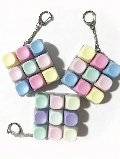 1pc 9-Key Squeeze Stress Relief Keychain, Mechanical 9-Key Keychain Fidget Toy, Creative Keyboard Pendant, Holiday Party Small Gift
