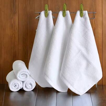 1/10/20/30条装白色面巾、小手帕、围兜、擦手巾，速干吸水超细纤维柔软多用途毛巾，家用