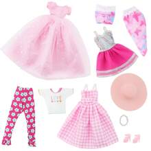 5pcs 11.5 Inch Girl Doll Clothes Set, Including Princess Dress, Skirt, Casual Wear, Party Outfit, Jacket, Ideal For Halloween, Thanksgiving, Christmas And Birthday Gifts (Doll Not Included) - Multicolor - View 14