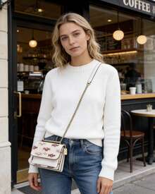 Coach 18 estilos Bolso bandolera de mujer con diseño de caramelos lindos, bolso de mano pequeño con correa de hombro ajustable - blanquecino - Ver 10