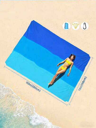 1pc Portable Extra Large Waterproof Mat, Suitable For Beach, Lawn, Outdoor Camping, Picnic, Camping Gear, Lightweight Portable Picnic Beach Mat, Suitable For Beach, Lawn, Outdoor Camping, Picnic, Extra Large Waterproof Beach Blanket, Suitable For Travel, Camping, Hiking And Picnicking, Enjoy Outdoor Activities To The Fullest