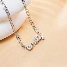 1件个性化时尚多链项链，可定制不锈钢英文字母吊坠项链，男女皆宜日常佩戴，适合情侣、男友、女友、父母、家人、宠物，是情人节、母亲节、父亲节、周年纪念日、派对、婚礼的完美礼物 - 光面雙層 - 查看 16