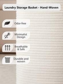 1pc Large Foldable Laundry Basket With Handle, Storage Basket, Bead Pendant Decoration Storage Basket, Hand Woven Storage Basket, Suitable For Living Room, Bedroom, Home, Clothing Storage, Toy Storage, Pillow Storage, Blanket Storage, Gift Storage, Christmas, Birthday Party, Gift Storage - Multicolor - View 10