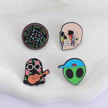 1枚乐队胸针，摇滚乐队周边产品，摇滚乐迷礼物，休闲时尚无电镀胸针，可别在包包、衣服和帽子上，百搭男女通用翻领别针，适合所有季节 - 彩色 - 查看 8