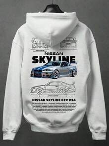 Skyline GT-R Sweatshirt - Printed Sweatshirt, Excellent Quality, Modern, Minimalist. - 白色 - 查看 1