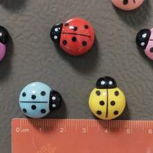 5/10 piezas Lindos imanes de mariquita para refrigerador - Juego de imanes ovalados para refrigerador, imanes decorativos de insectos de dibujos animados para pizarras, oficina, cocina, adecuados para decoración y regalos de vacaciones - mariquita - Ver 7
