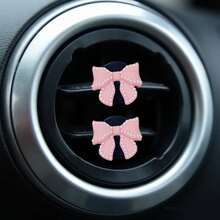 4pcs Bow Tie Air Vent Clips, Fashionable & Cute Car Accessories, Fragrance-Free - For Decoration Only, Stylish Design | Lightweight, Car Decor - Bow - View 2
