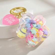 1个创意玛卡骰子、心形精油浸泡器、亚克力樱花钥匙扣、可爱吊坠、新奇液体闪粉瓶、独特可爱礼物、多种款式可选、流动效果、包包/钥匙链配饰 - 櫻花 - 查看 14