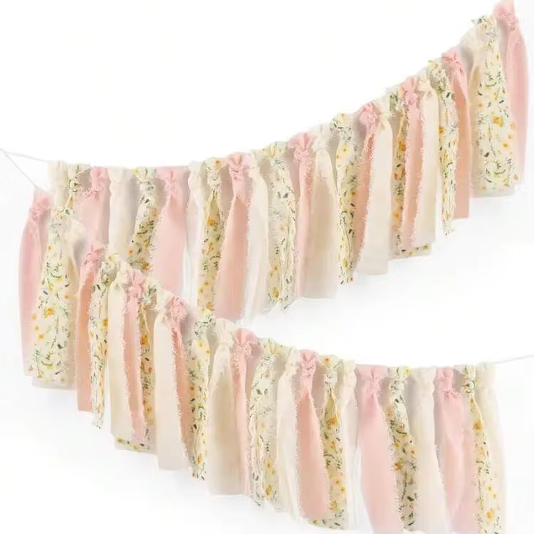 1 Set Fringe Chiffon Tassel Bunting Banner, Party Photography Props - View 2