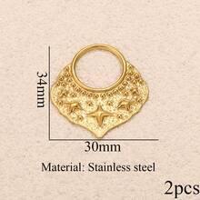 1/2 món trang sức DIY bằng thép không gỉ, kiểu dáng cổ điển ngọt ngào và cá tính: dây chuyền và bông tai hình nơ, mặt trời xoắn ốc và trái tim. - mặt dây chuyền - Xem 8