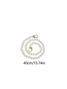 Crochet Shell Straw Bag With Pearl Chain, Bohemian Woven Crescent Handbag, Detachable Faux Pearl Strap Beach Bag For Summer, Ideal For Vacation, Wedding & Daily Outfits, Suitable For Women, Brides & Fashion Enthusiasts, Perfect For Spring Break, Beach Trips & Gifting, Versatile As Shoulder Bag, Clutch & Bridal Accessory - Multicolor - View 13