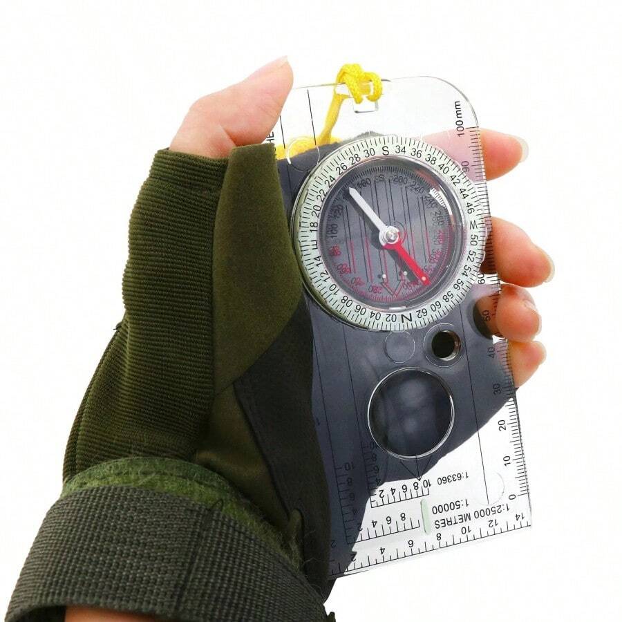 Military Multi-Functional Compass Map Scale Ruler - Outdoor Adventure Gear Suitable For Hiking, Camping, Hunting, Backpacking