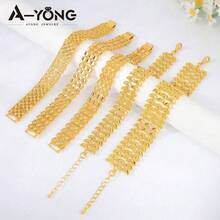 Dubai Fashion Elegant Gold Bracelet 21k Gold Plated Arabic Multi Layer Wrap Bracelets Italian Oman Women Bridal Wedding Party Jewelry - Elegant Bracelet - View 2