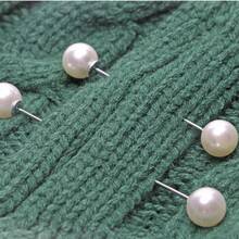 4pcs Sweater Shawl Brooch Faux Pearl Safety Pin, Women Shirt Waist Dress Cardigan Collar Pants Set - Black and White - View 8