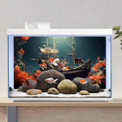 Hình nền bể cá cảnh rạn san hô đỏ, tranh vẽ phông nền bể cá, hình dán phông nền bể cá, hình dán phông nền chuồng bò sát, mặt trước tự dính, trang trí cảnh quan bể cá, đồ trang trí bể cá.