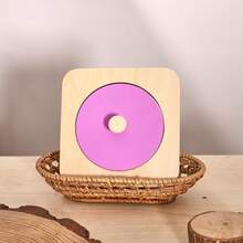 Sensory Shape Recognition Toy, Realistic Mirror Base Easy Grip Wooden Handle, Early Childhood Geometric Learning Educational Toy, Shape Sorting Matching Puzzle, Halloween Christmas Birthday Gift - Multicolor - View 12