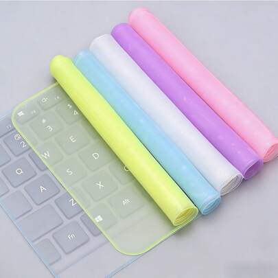 1 pieza Cubierta de teclado de portátil de 31 * 13,1 cm / 12,2 * 5,16 pulgadas de silicona, membrana protectora de teclado, película protectora impermeable y a prueba de polvo, funda de polvo con diseño de dibujos animados universal