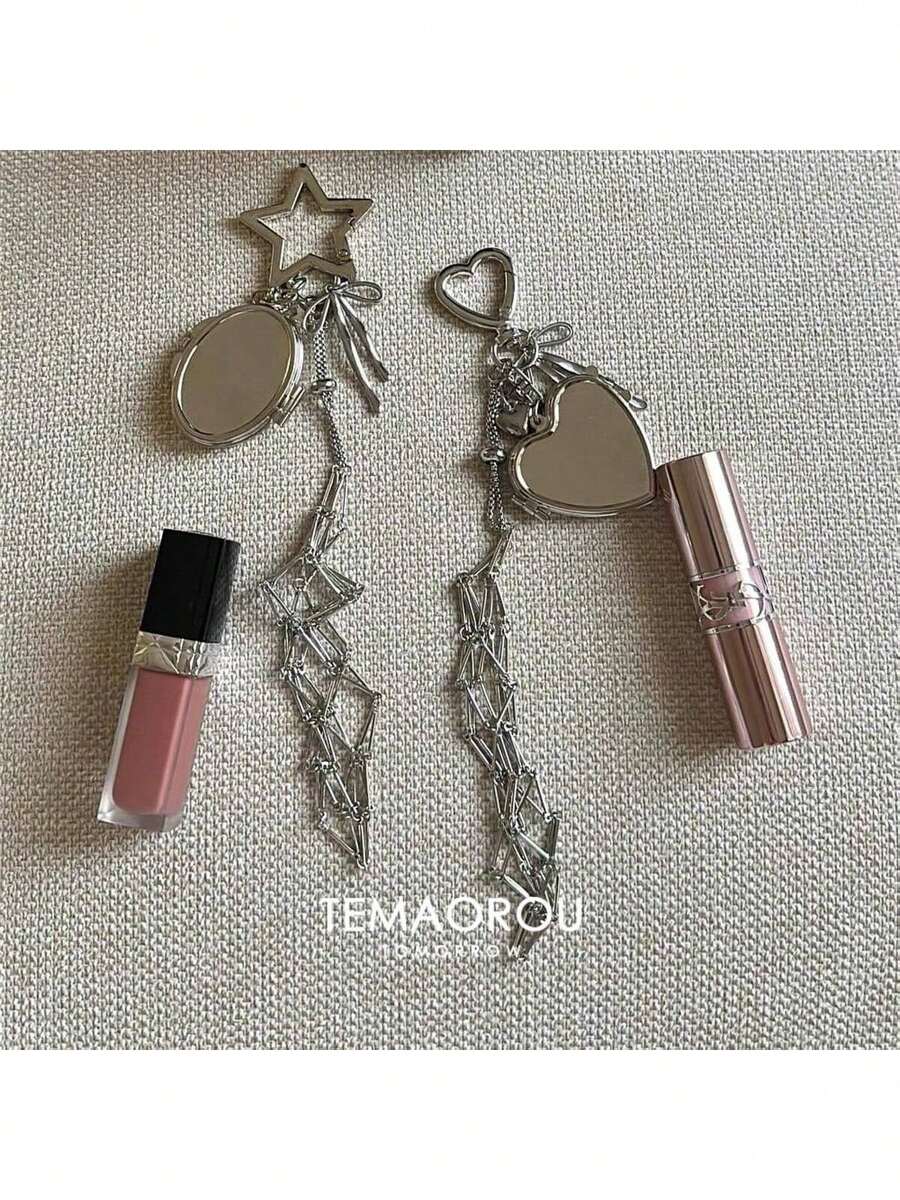 Móc khóa hình son môi bằng thép không gỉ mạ vàng mới, mặt dây chuyền hình son môi thời trang, phụ kiện móc chìa khóa phong cách quý phái dành cho nữ. - Nhiều màu - Xem 1