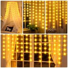 1 pieza Luces de cadena de bolas de cristal de 90 cuentas, luces de hadas alimentadas por USB, luces de cortina LED, 8 modos de parpadeo, adecuadas para interior/exterior, habitación, dormitorio, apartamento, decoración de librería, boda, fiesta de cumpleaños, decoración de boda - USB - Ver 11