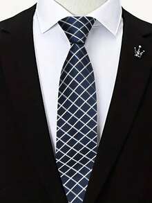 1条格子领带，适合休闲、街头、商务、派对、送礼、日常穿着 - 彩色 - 查看 6