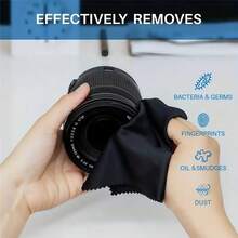 Khăn lau sợi mịn màu đen, thích hợp cho màn hình điện thoại thông minh, đồng hồ, trang sức và khăn lau kính hai mặt bằng sợi microfiber. - Khăn lau microfiber màu đen - Xem 11
