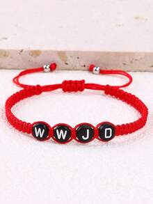 1pc European And American Classic Minimalist WWJD Letter Braided Bracelet, Fashionable Bracelet For Women - Bracelet - View 15