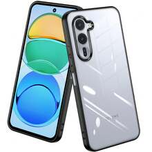 Arrows Alpha F-51F ケース クリア スマホケース 透明 薄型 ソフト TPU 耐衝撃 メッキ加工 ストラップホール付き 軽量 - ブラック - チェックする 8