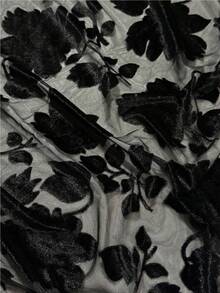 1pc Black Elegant Velvet Fashion Versatile Unique Charming Long Tassel Shawl Scarf, Suitable For Evening Party - Black - View 11