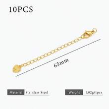 10pcs Stainless Steel Extension Extended Tail Chains Lobster Clasps Connectors DIY Jewelry Making Findings Bracelet Necklaces - Extension Chain - View 14