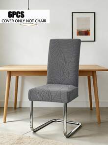 4/6pcs Chair Cover Stretch Brushed Jacquard Medium-Back Chair Set Home & Hotel Conference Chair Covers - Multicolor - View 17