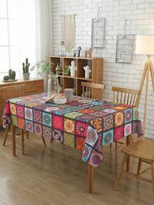 1 chiếc khăn trải bàn Mandala phong cách Bohemian, họa tiết hình học nhiều màu sắc, chất liệu polyester, hình tròn, vuông, chữ nhật, viền ren, chống bám bẩn, có thể giặt, trang trí nhà cửa hàng ngày, thích hợp cho đám cưới, Ngày của Mẹ, Ngày của Cha, lễ hội, bàn ăn nhà bếp, sử dụng được quanh năm. - màu đen - Xem 4