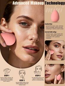 21件套化妆工具套装，包含：1个发带+2个手碗带+3个化妆海绵+3个气垫粉扑+3个三角粉扑+3个迷你气垫粉扑+3个迷你化妆海绵+3个圆形粉扑，一应俱全，新手友好 | 方便旅行携带，送礼佳品 | 新手/女性的完美之选 - 彩色 - 查看 8