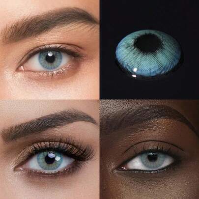  Lalens Hid Topaz 自然色美瞳（14.20mm 小直径 & 年抛型） - 适合办公室、学校和日常自然妆容，舒适透气，配有镜盒。也适合万圣节装扮。