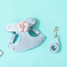 3D立体花卉网眼胸背带及牵引绳，透气猫咪散步牵引绳 - 彩色 - 查看 10