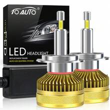 2个200W 60000LM 360° LED大灯灯泡 H1 H7 H11 9005 HB3 9006 HB4 6000K 白色即插即用汽车大灯 - A - 查看 15