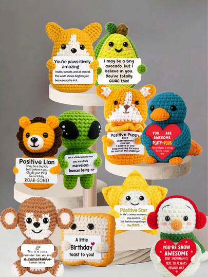 1件手工钩编桌面摆件，异想天开的科幻动植物毛绒玩偶，可爱设计，送给闺蜜、生日、女友、妈妈、奶奶、同事、家人的礼物，表达情感支持，传递正能量，创意派对、母亲节、父亲节礼物，毛绒玩偶，房间装饰，小礼物，纪念品