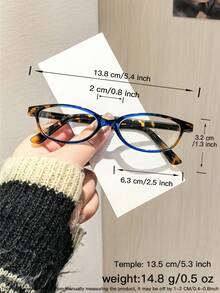 1 PC Women's Retro Thin Frame Oval Glasses Frame Lightweight Polycarbonate Frame Transparent Lenses Suitable For Home Office With Glasses Box - Multicolor - View 11