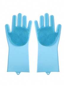 Găng tay chải chuốt thú cưng, bàn chải tắm cho chó bằng silicon với lông mềm, găng tay chống thấm nước thích hợp cho chó và mèo, dùng để tắm, mát-xa và loại bỏ lông rụng. - Nhiều màu - Xem 5